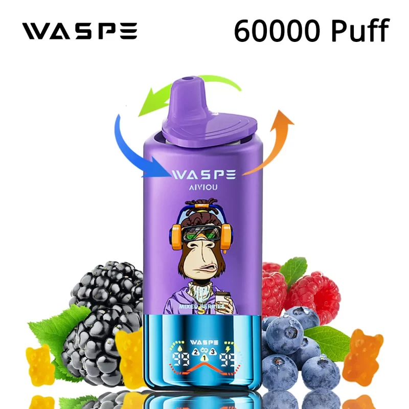 waspe aivino 60k puffs 60000 puff 3 in 1 vape