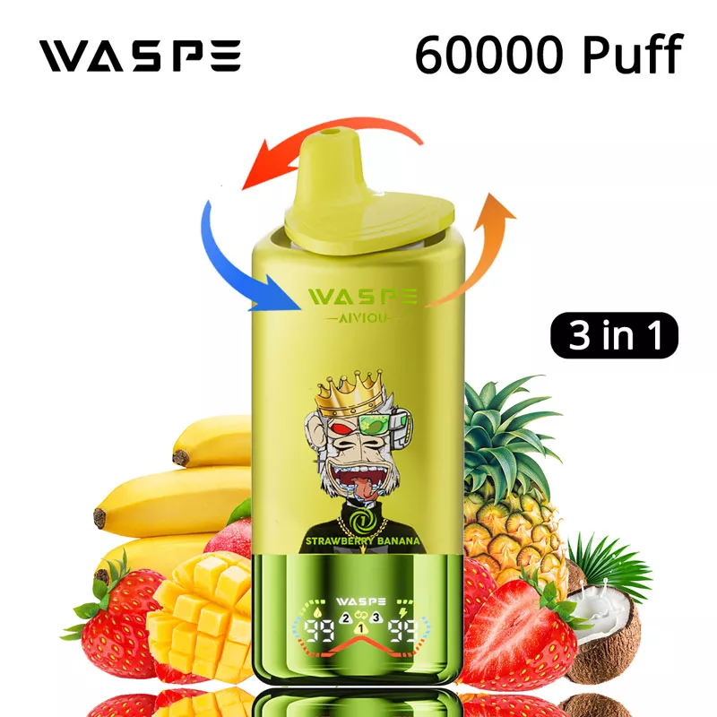 waspe aivino 60k puffs 60000 puff triple flavors 3 in 1 vape
