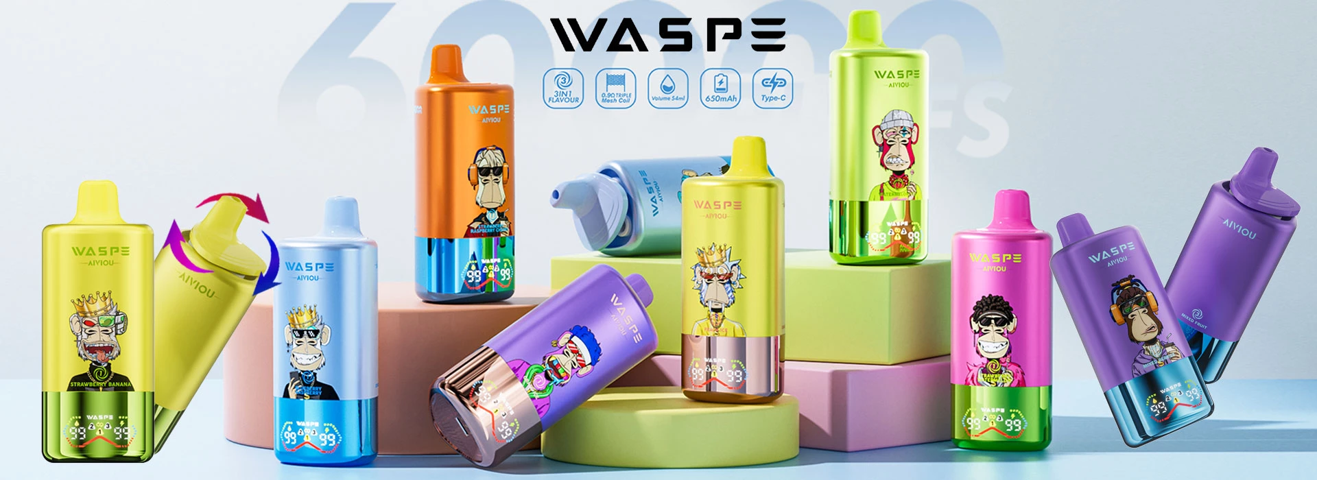 waspe 60k puffs 60000 puff 3 in 1 vapsolo