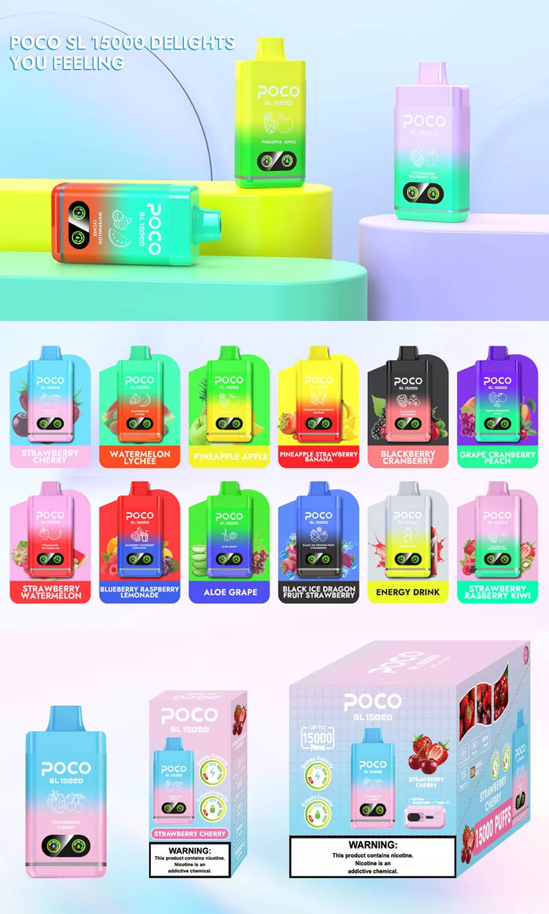 poco SL 15000 puffs disposable vape 15 flavors list