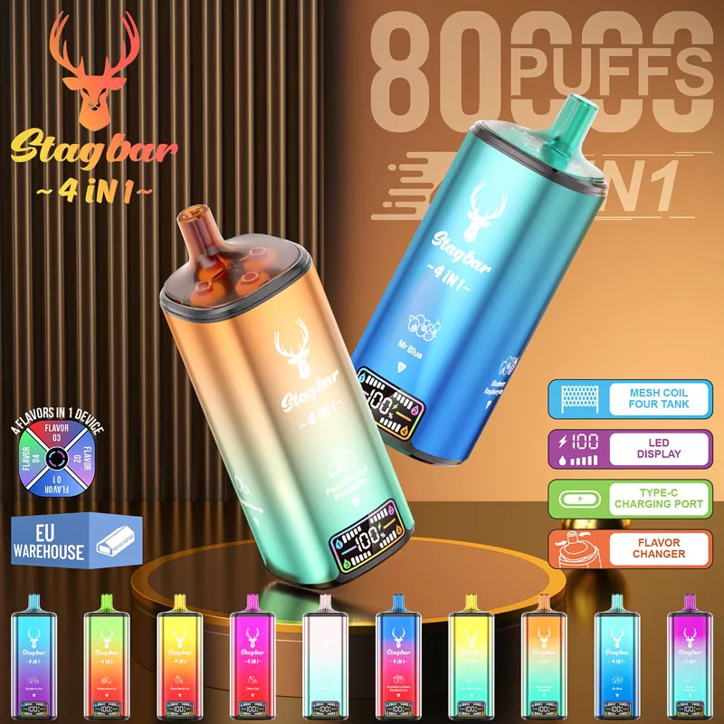 stag bar 80000 puffs 4 in 1 vape 10 flavors list