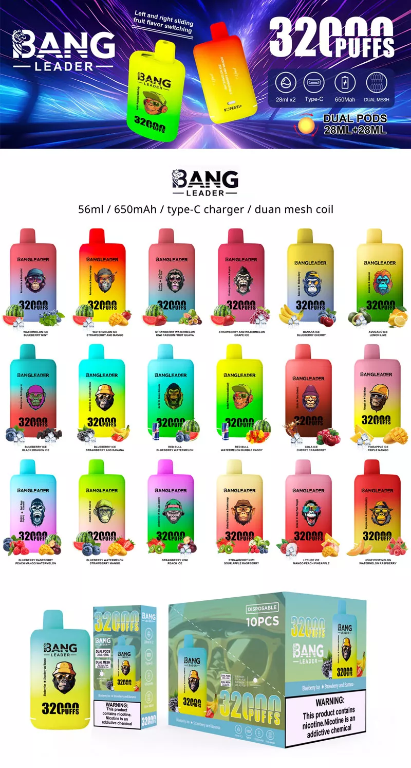 bang leader 32000 puffs 32k vape 18 flavor list