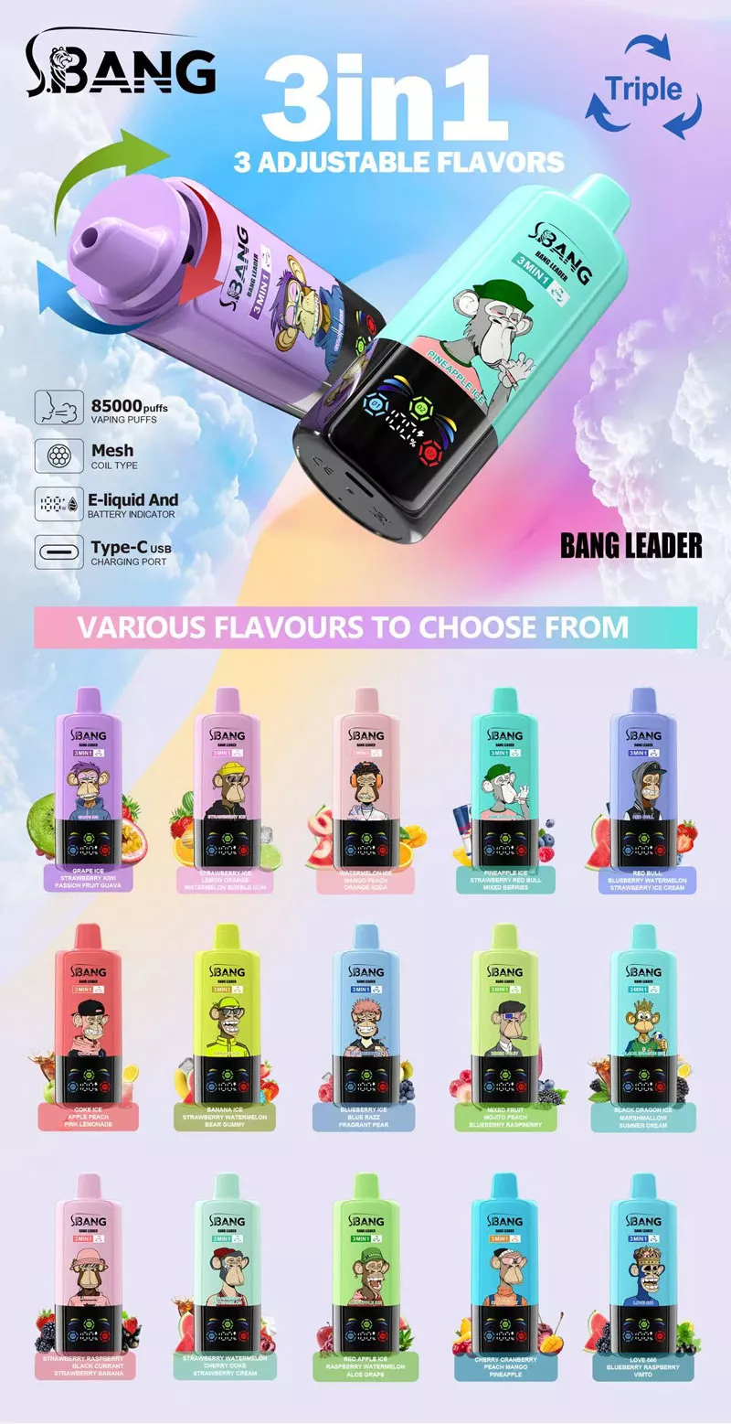 bang leader 85k puffs 85000 puffs 3 in 1 vape triple flavors