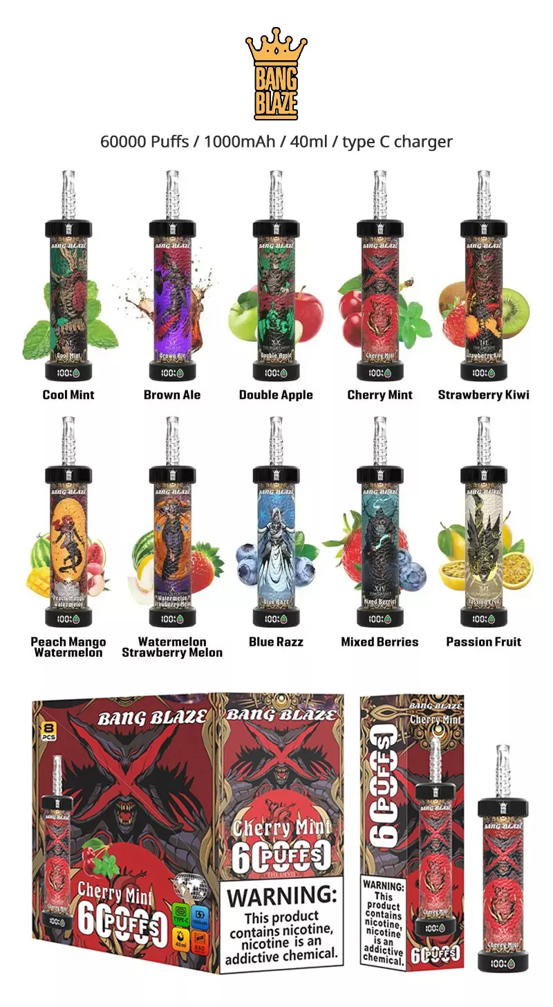 Bang Blaze 60k Puffs Shisha Hookah 60000 Puff Vape Flavors list