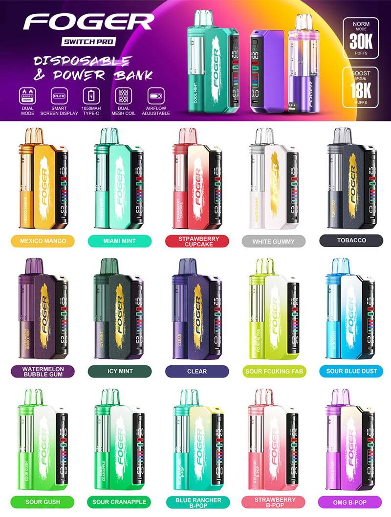 foger vape 30000 puffs flavors list 30k puff