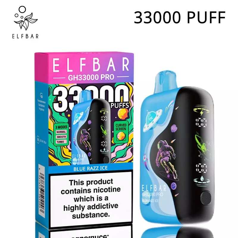 elfbar gh pro 33000 puffs 33k vape blue razz ice