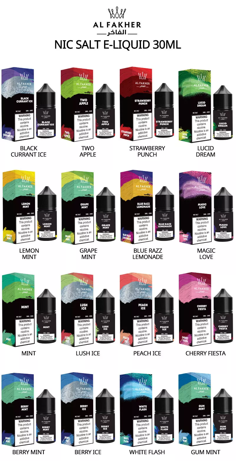 al fakher nic salt e-liquid 30ml 31 flavors 3% nicotine