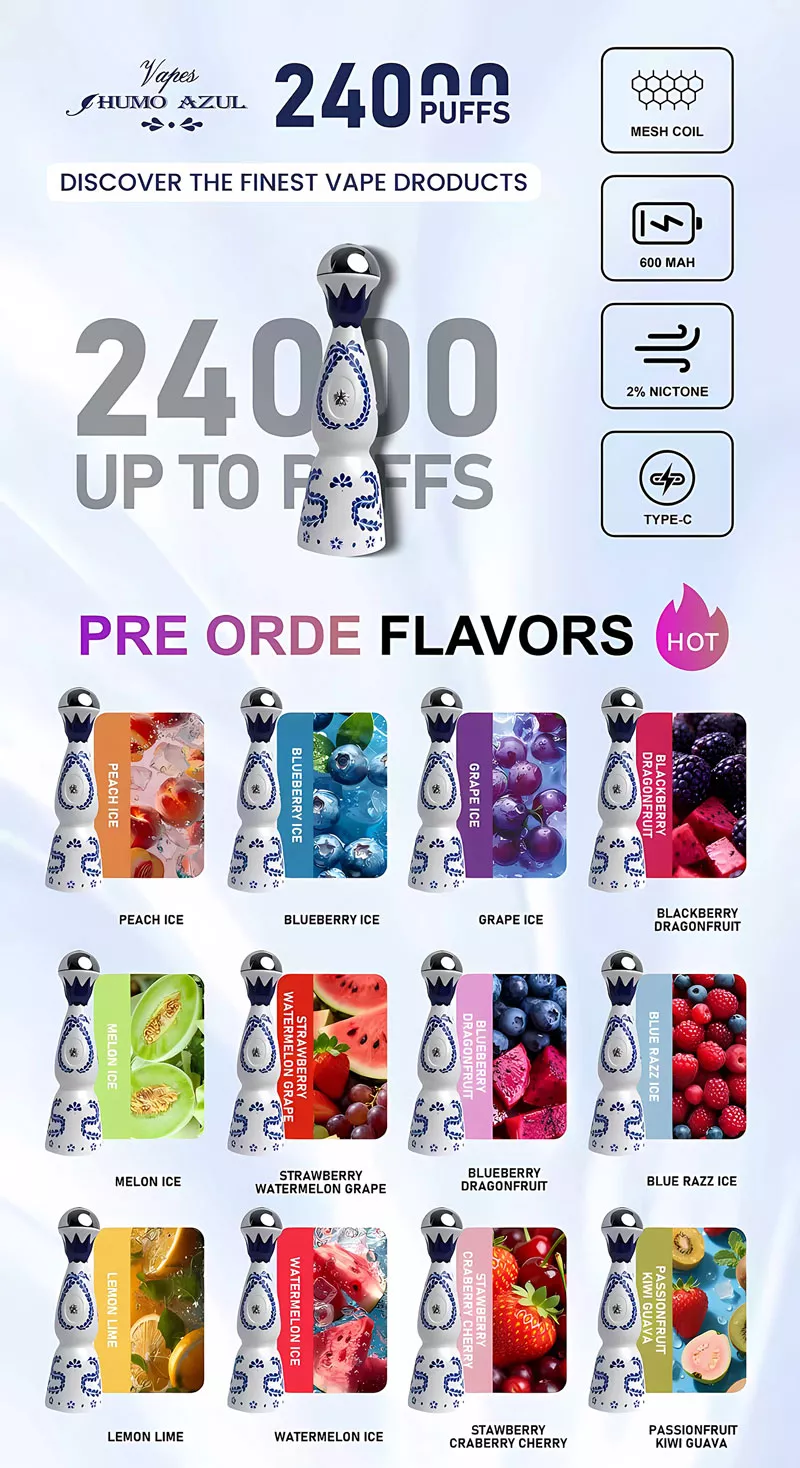 humo azul 24k puffs 12 flavors list