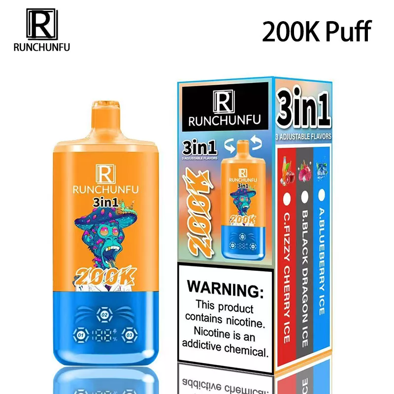 runchunfu 200k puffs 3 in 1 vape 10 flavors