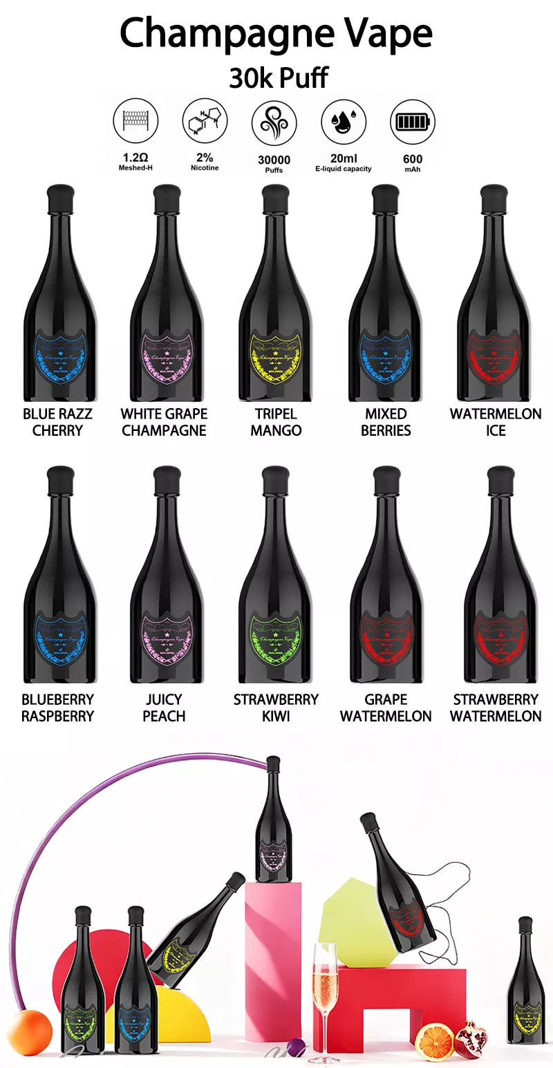 champagne vape 30k puffs 30000 puff 10 flavors list