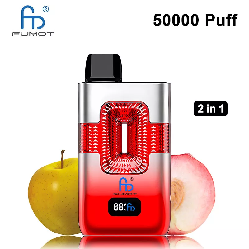 fumot eco 50000 puffs 2 in 1 vape dual flavors sour apple & juicy peach fumot eco 50000 puffs 2 in 1 vape dual flavors sour apple & juicy peach