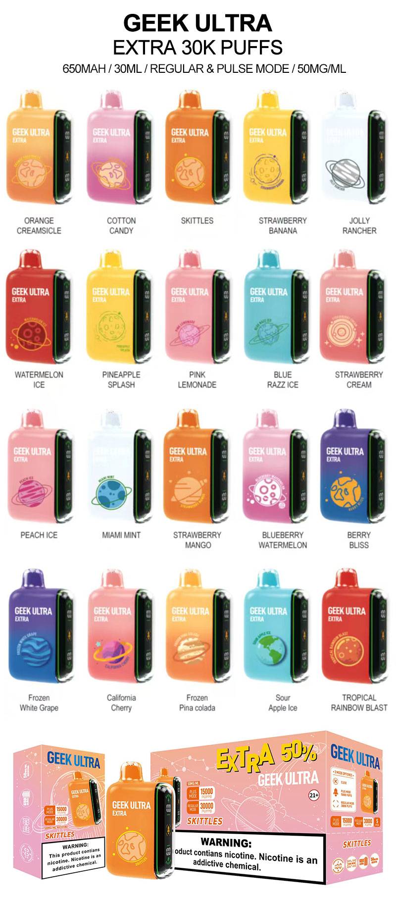 geek ultra 30k puffs vape  20 flavors list