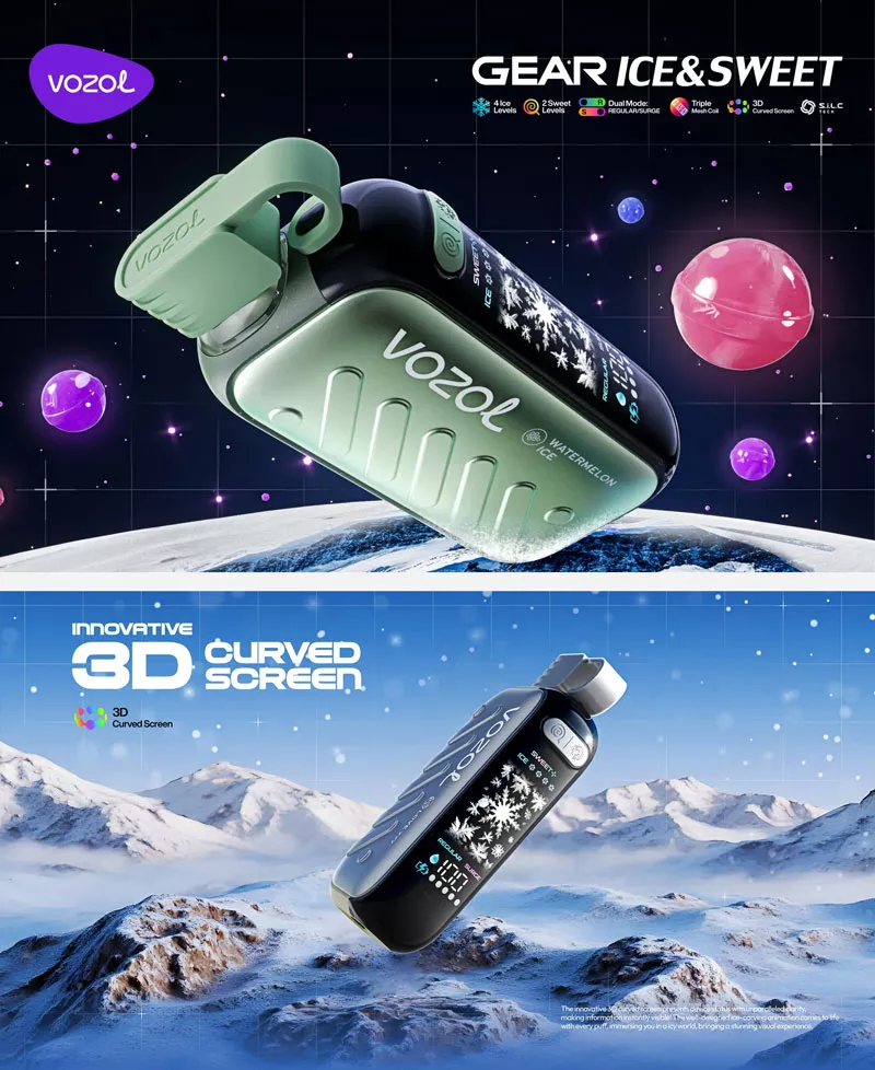 vozol gear 50k puffs ice & sweet adjustable 3d screen 