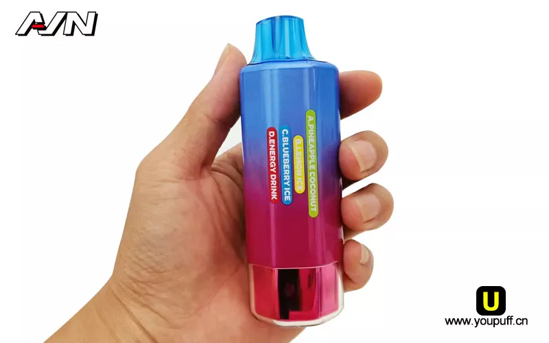 aivono 150k puffs 8 in 1 vape back showing