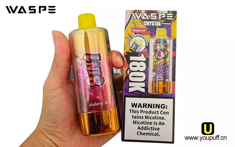 Waspe crystal 180k puffs 8 in 1 vape original manufacturer