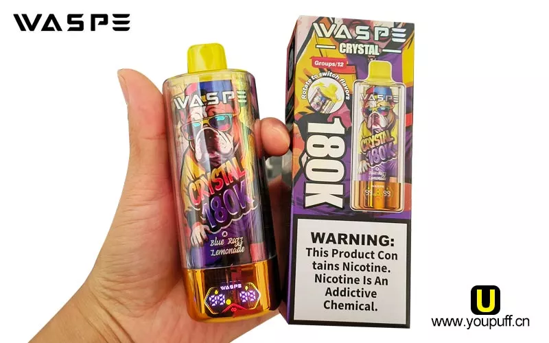 Waspe crystal 180k puffs 8 in 1 vape package