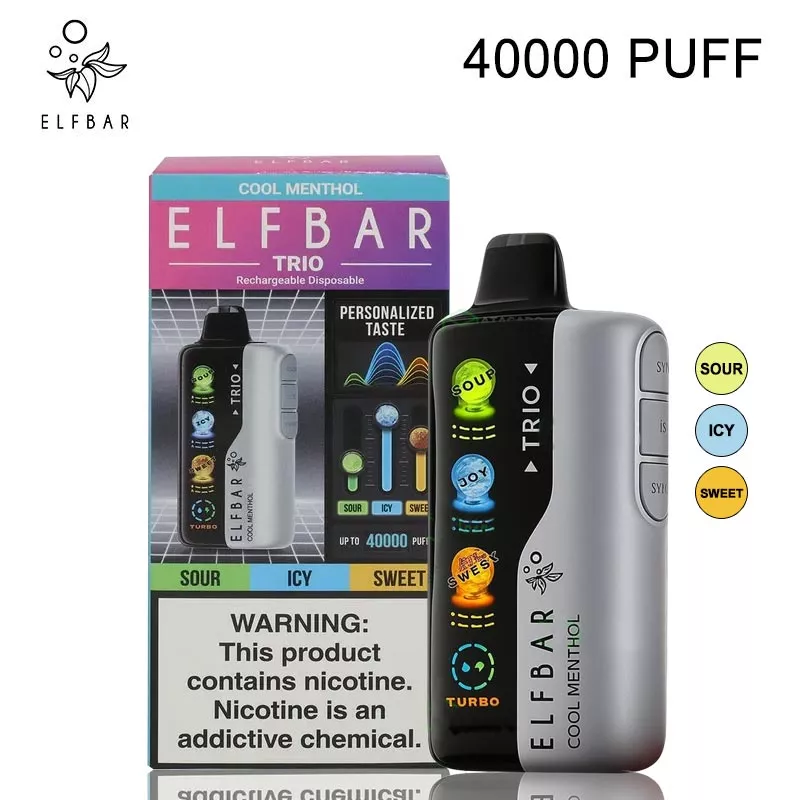 elf bar trio 40000 puffs 40k cool menthol eu warehouse