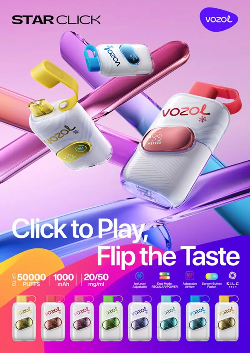 vozol star click 50k puffs ice adjustable vape