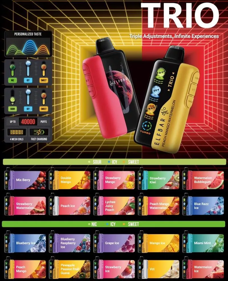 elf bar tiro 40000 40k puffs ice sweet sour adjustable