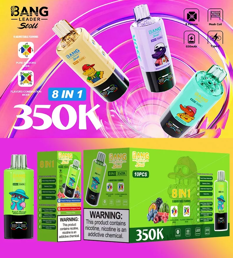 bang leader 350k puffs 8 in 1 vape package